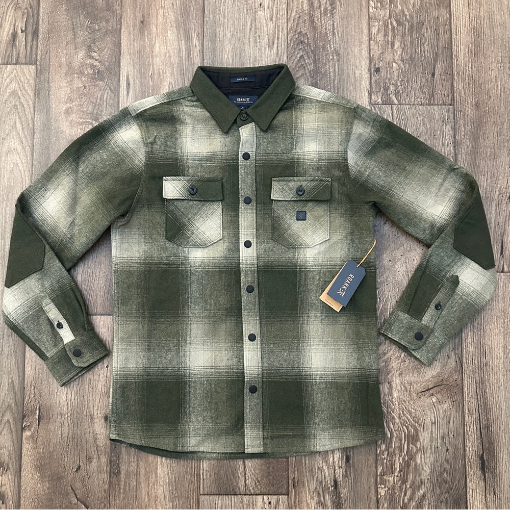 Roark Norseman Flannel 17% Wool Blend Long Sleeve Shirt Men’s Size S Green